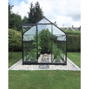 Växthus 6,2m² - Härdat glas - Svart - Kanalplast, Svart - Fristående växthus, Växthus